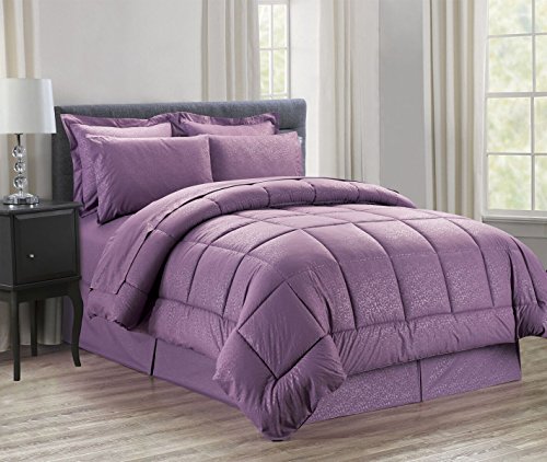 Ben&Jonah King Size 8Â Piece Vine Down Alternative Bed N BagÂ  (100 inch  x 86 inch ) - Plum