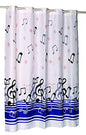 Royal Bath Easy On No Hooks Needed Extra Long (72 inch  x 84 inch ) Fabric Shower Curtain with Built in Hooks - Blue Note