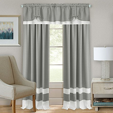 Ben&Jonah Collection Darcy Rod Pocket Window Curtain Panel - 52x84 - Grey/White