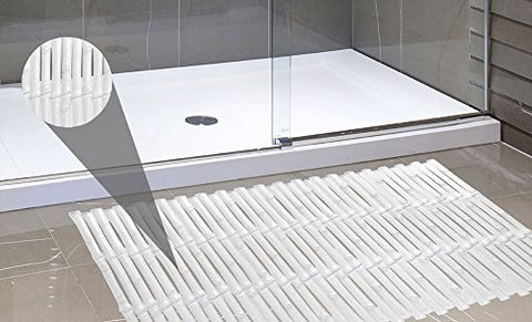 Park Avenue Deluxe Collection Park Avenue Deluxe Collection Bamboo Look Vinyl Bath Tub Mat Size 16 inch  x 32 inch  in Super Clear