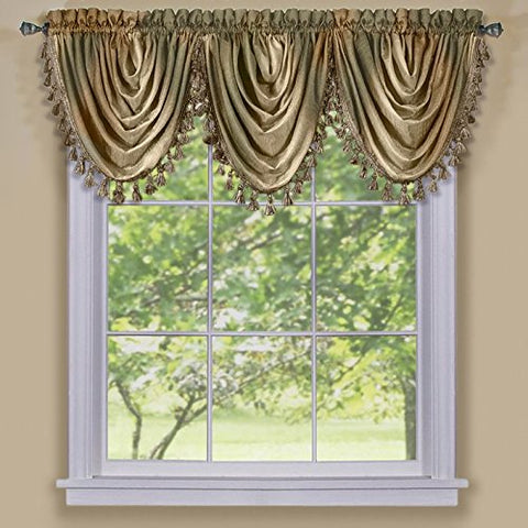 Park Avenue Collection Ombre Waterfall Valance - Earth