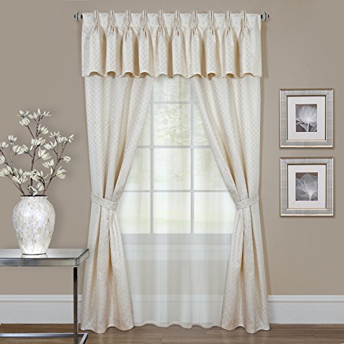 Ben&Jonah Collection Claire 6 Pc Window Curtain Set - 55x63 - Ivory