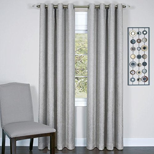 Ben&Jonah Collection Taylor - Lined Grommet Window Curtain Panel - 50x63 Silver