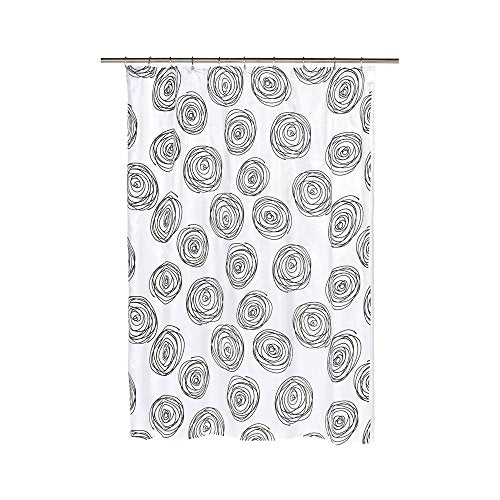 Park Avenue Deluxe Collection Park Avenue Deluxe Collection  inch Lucerne inch  Fabric Shower Curtain with Poly Taffeta Flocking in Black/White