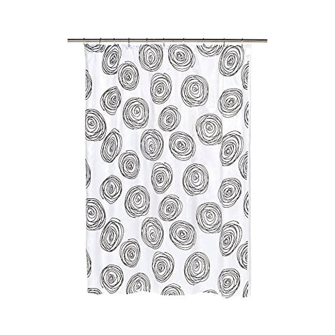 Park Avenue Deluxe Collection Park Avenue Deluxe Collection  inch Lucerne inch  Fabric Shower Curtain with Poly Taffeta Flocking in Black/White