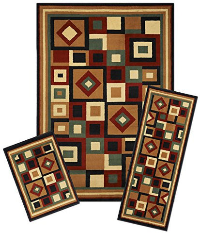 Park Avenue Collection Capri 3 Piece Rug Set - Chelsea