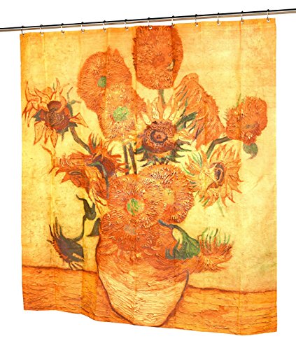 BenandJonah Collection Fabric Shower Curtain 70 x 72 inch  Sunflowers