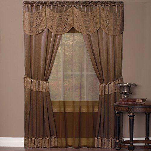 Ben&Jonah Collection Halley 6 Piece Window Curtain Set - 56x84 - Taupe