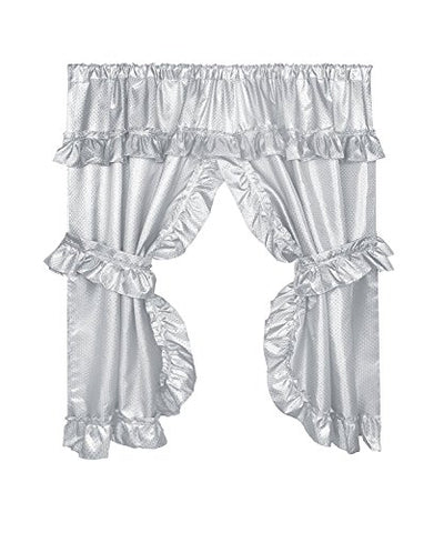 Park Avenue Deluxe Collection Park Avenue Deluxe Collection  inch Lauren inch  Window Curtain with Ruffled Valance Silver