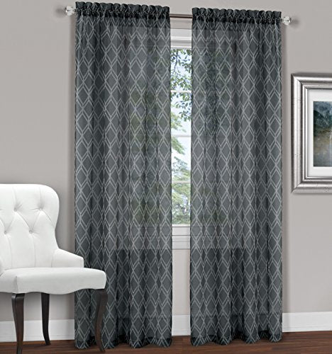 Ben&Jonah Collection Kent Window Curtain Panel - 52x63 - Charcoal