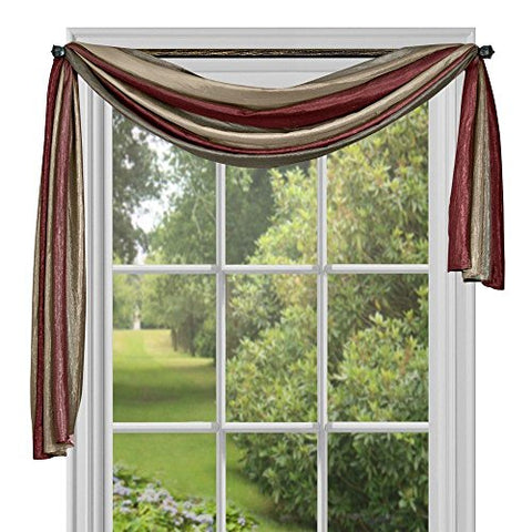 Ben&Jonah Collection Ombre Window Curtain Scarf 50x144 - Burgundy