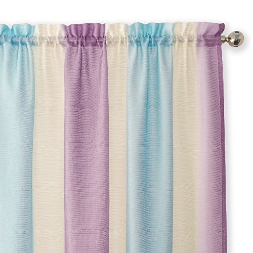 Ben&Jonah Collection Spectrum Rod Pocket Window Curtain Panel - 50x84 - Lilac/Turquoise