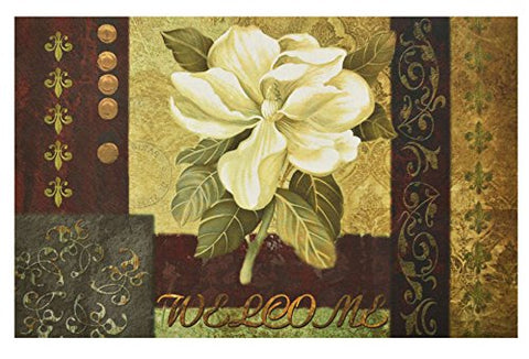 Ben&Jonah Collection Magnolia Welcome Outdoor Rubber Entrance Mat 18 in. x 30 in.
