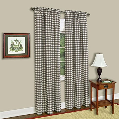 Park Avenue Collection Buffalo Check Panel - 42x84 - Taupe