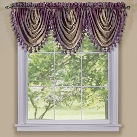 Ben&Jonah Collection Ombre Waterfall Valance - Aubergine