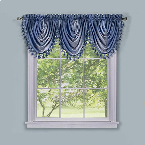 Park Avenue Collection Ombre Waterfall Valance - Blue