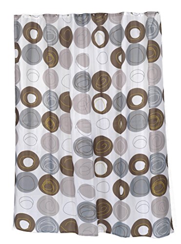 Royal Bath Easy On (No Hooks Needed) Fabric Shower Curtain (70 inch  x 72 inch ) with Built in Hooks - Madison