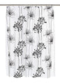 BenandJonah Collection Fabric Shower Curtain 70 x 72 inch  Flowery Design Black/White