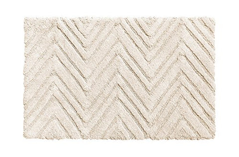 Park Avenue Deluxe Collection Park Avenue Deluxe Collection Chevron Weave 100% Cotton Bath Mat White