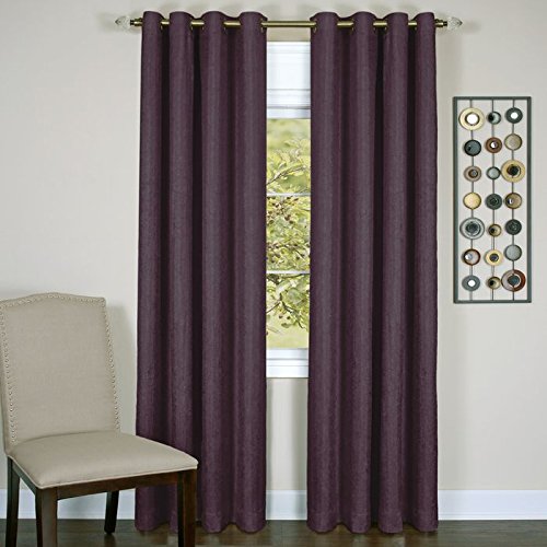 Ben&Jonah Collection Taylor - Lined Grommet Window Curtain Panel - 50x84 Aubergine