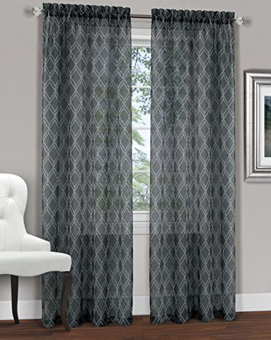 Ben&Jonah Collection Kent Window Curtain Panel - 52x84 - Charcoal