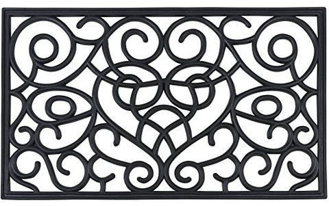 Ben&Jonah Collection Wrought Iron Rubber Mat 18x30 - Iron Heart