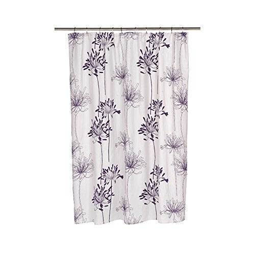 Park Avenue Deluxe Collection Park Avenue Deluxe Collection  inch Cologne inch  Fabric Shower Curtain with Poly Taffeta Flocking in Indigo/White