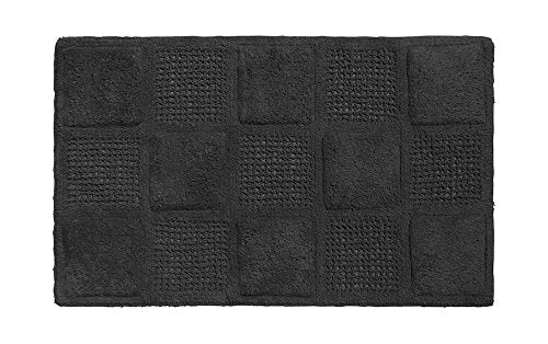 Park Avenue Deluxe Collection Park Avenue Deluxe Collection Waffle Weave 100% Cotton Bath Mat Black