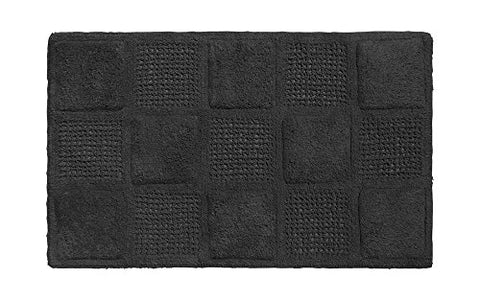 Park Avenue Deluxe Collection Park Avenue Deluxe Collection Waffle Weave 100% Cotton Bath Mat Black