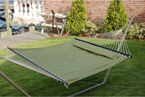 Patio Bliss Hammock Quilted with Pillow with  inch S inch  Stitch - Sage Green