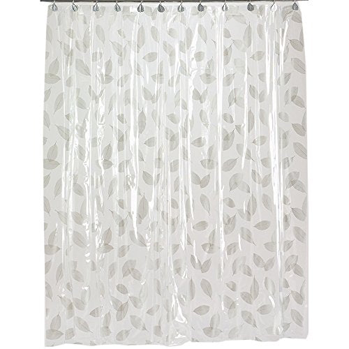 Park Avenue Deluxe Collection Park Avenue Deluxe Collection  inch Autumn Leaves inch  Vinyl Shower Curtain in Silver