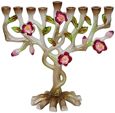 Lamp Lighters Ultimate Judaica Menorah Multi Flower - 6 inch H