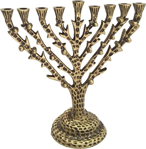 Lamp Lighters Ultimate Judaica Hammer Tree Menorah Gold Tone 8 inch H