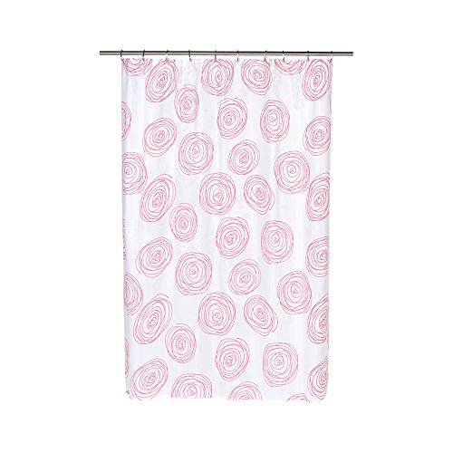 Park Avenue Deluxe Collection Park Avenue Deluxe Collection  inch Lucerne inch  Fabric Shower Curtain with Poly Taffeta Flocking in Fuchsia/White