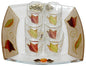 Cheers Collection Liquor Set with 6 Glasses And Tray Tulip - Colorful - Tray 8  inch  X 8  inch  - Cup 2  inch  H