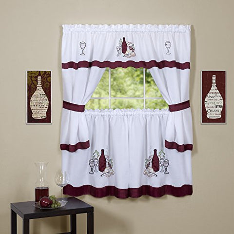 Cabarnet Kitchen Curtain Cottage Set (58 inch  x 24 inch )