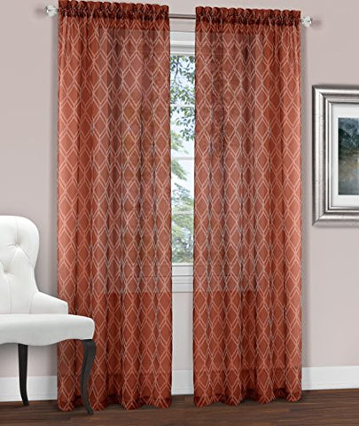 Ben&Jonah Collection Kent Window Curtain Panel - 52x63 - Coral