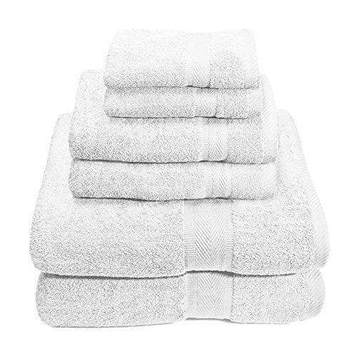 Premium Plush 100% Cotton 650 GSM 6 Piece Towel Set: 2 Bath Towels (30 inch  x 56 inch ) 2 Hand Towels (16 inch  x 30 inch ) and 2 Wash Cloths (14 inch  x 14)