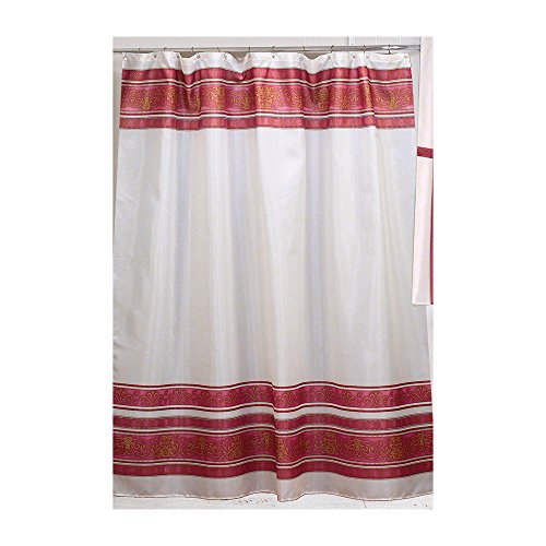 Park Avenue Deluxe Collection  inch Fleur inch  Fabric Shower Curtain in Burgundy