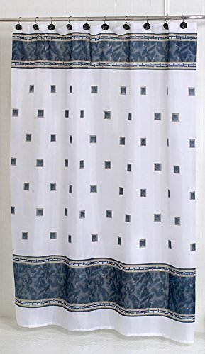 Think Out of the Box Fabric Shower Curtain 70 inch  x 72 inch  (Black)