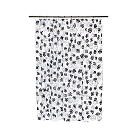 Park Avenue Deluxe Collection Park Avenue Deluxe Collection  inch Vienna inch  Fabric Shower Curtain with Poly Taffeta Flocking in Black/White