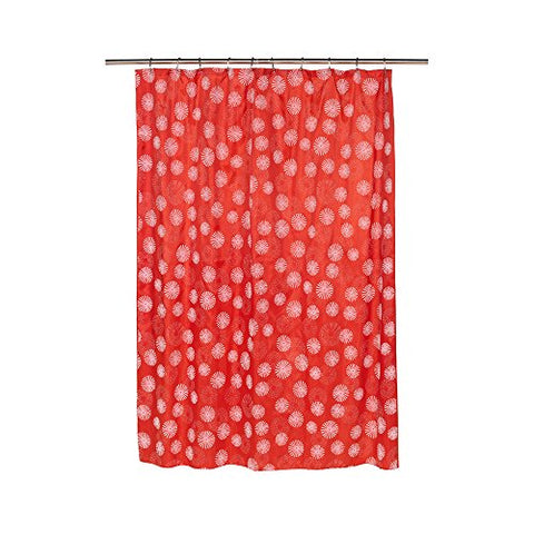 Park Avenue Deluxe Collection Park Avenue Deluxe Collection  inch Vienna inch  Fabric Shower Curtain with Poly Taffeta Flocking in White/Red