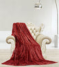 Ultra Lush Shiny Velvet Queen Size Microplush Blanket (90 inch  x 90 inch ) - Burgundy