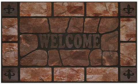 Park Avenue Collection Raised Rubber Mat Clay Stone 18x30