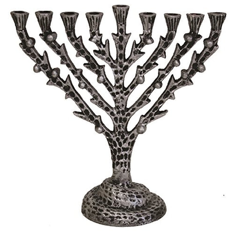 Lamp Lighters Ultimate Judaica Eitz Chaim Tree of Life Hanukkah Menorah (12 inch  Silver)