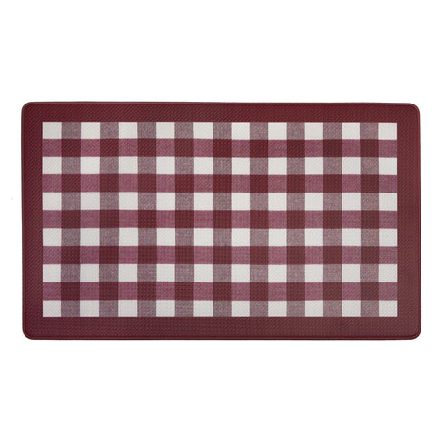 Traditional Elegance Anti Fatigue Mat 18in. x 30in. - Buffalo Check Burgundy