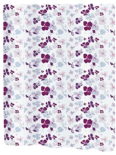 Flying Floral Petals Fabric Shower Curtain Size: 70 inch  x 72 inch 