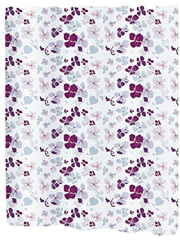 BenandJonah Collection Fabric Shower Curtain 70 x 72 inch  Flower Party