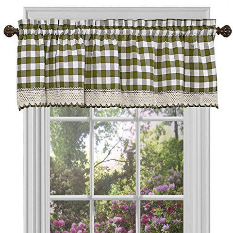 Ben&Jonah Collection Buffalo Check Window Curtain Valance - 58x14 - Sage
