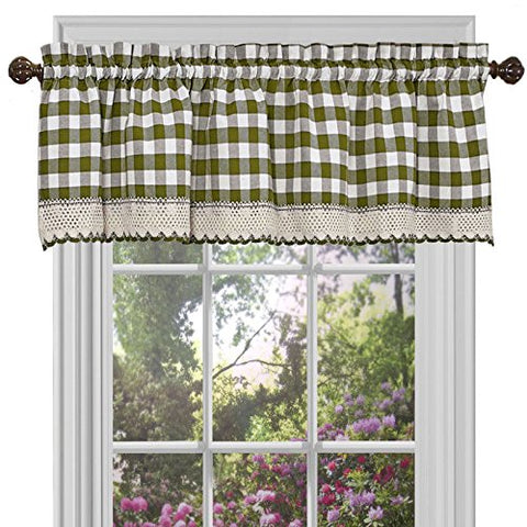 Park Avenue Collection Buffalo Check Valance - 58x14 - Sage